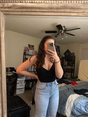 a new day Black V-Neck Sleeveless Bodysuit